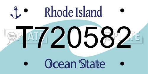 T720582 Rhode Island License Plate