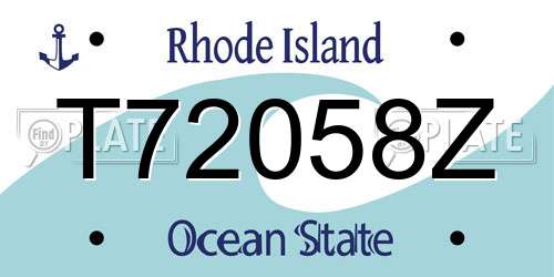 T72058Z Rhode Island License Plate