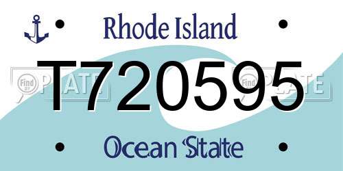 T720595 Rhode Island License Plate