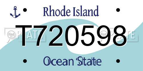 T720598 Rhode Island License Plate