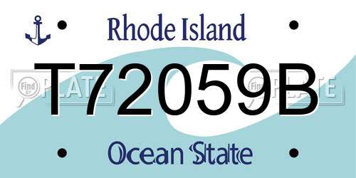 T72059B Rhode Island License Plate