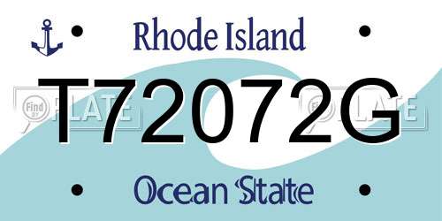 T72072G Rhode Island License Plate