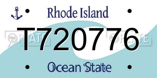 T720776 Rhode Island License Plate