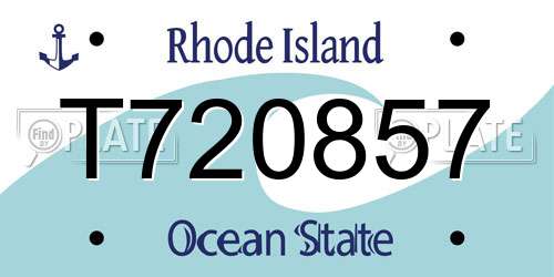 T720857 Rhode Island License Plate