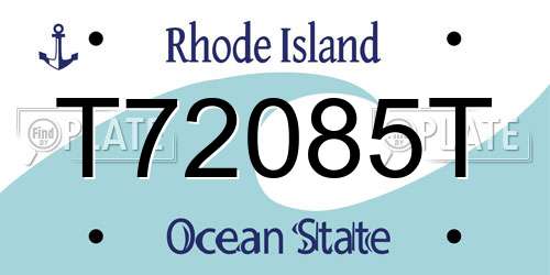 T72085T Rhode Island License Plate