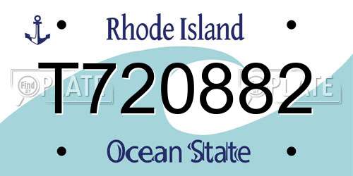 T720882 Rhode Island License Plate