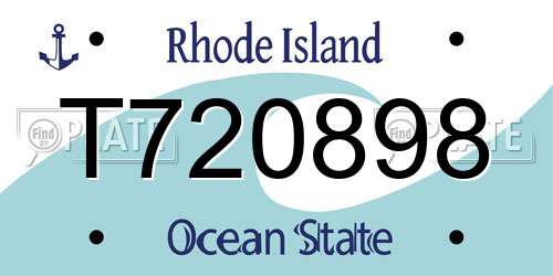 T720898 Rhode Island License Plate