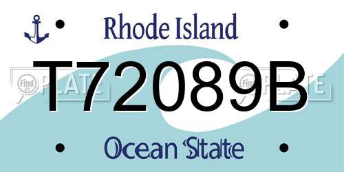T72089B Rhode Island License Plate