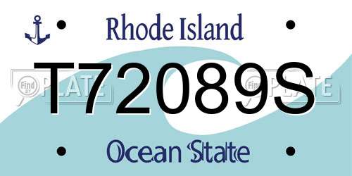 T72089S Rhode Island License Plate