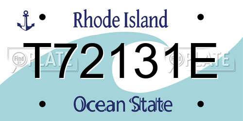 T72131E Rhode Island License Plate