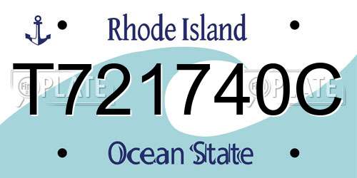 T721740C Rhode Island License Plate