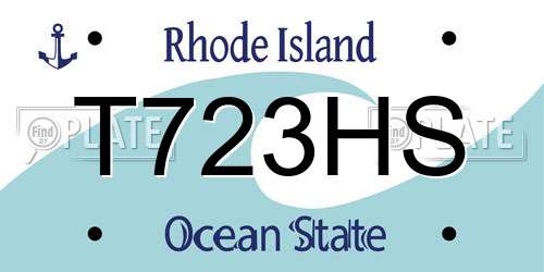 T723HS Rhode Island License Plate