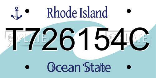 T726154C Rhode Island License Plate