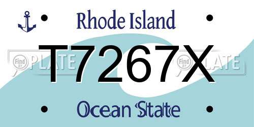 T7267X Rhode Island License Plate