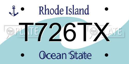 T726TX Rhode Island License Plate