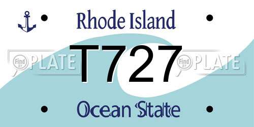 T727 Rhode Island License Plate