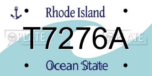 T7276A Rhode Island License Plate
