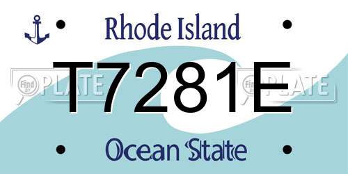 T7281E Rhode Island License Plate
