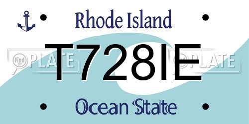 T728IE Rhode Island License Plate