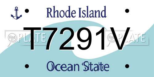 T7291V Rhode Island License Plate