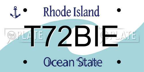 T72BIE Rhode Island License Plate