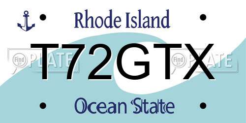 T72GTX Rhode Island License Plate