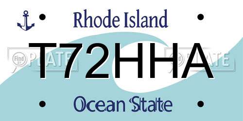 T72HHA Rhode Island License Plate