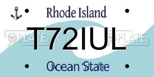 T72IUL Rhode Island License Plate