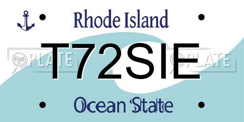 T72SIE Rhode Island License Plate