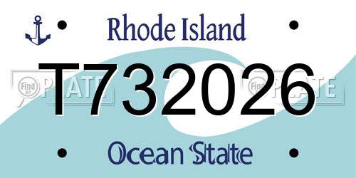 T732026 Rhode Island License Plate