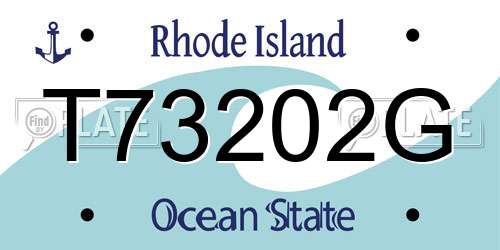 T73202G Rhode Island License Plate