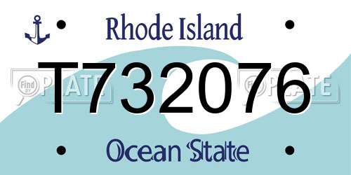 T732076 Rhode Island License Plate