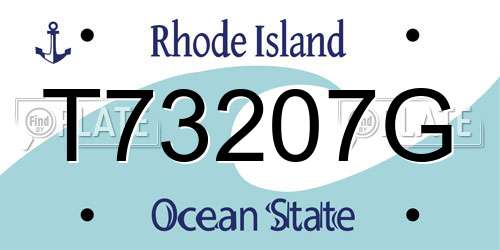 T73207G Rhode Island License Plate