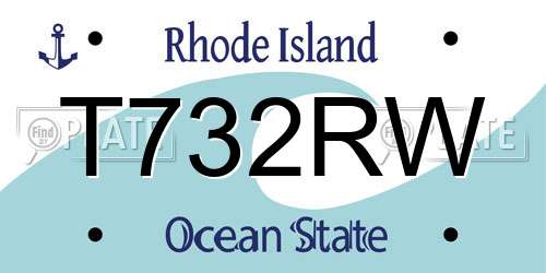 T732RW Rhode Island License Plate