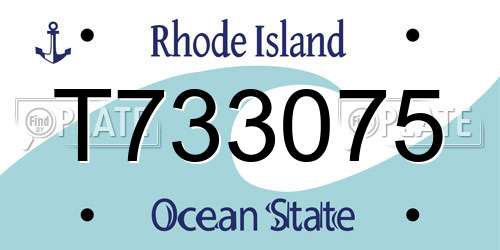 T733075 Rhode Island License Plate