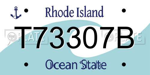T73307B Rhode Island License Plate