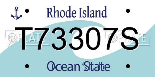T73307S Rhode Island License Plate