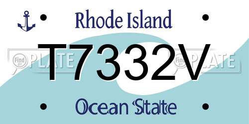 T7332V Rhode Island License Plate