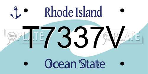 T7337V Rhode Island License Plate