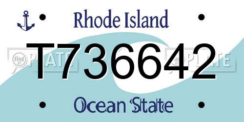 T736642 Rhode Island License Plate