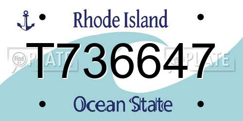 T736647 Rhode Island License Plate