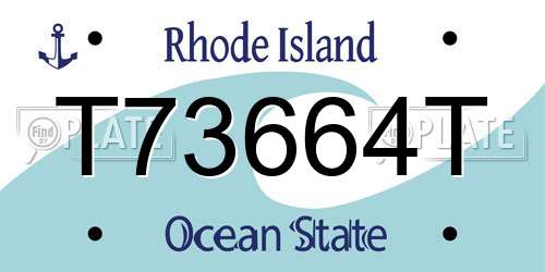 T73664T Rhode Island License Plate