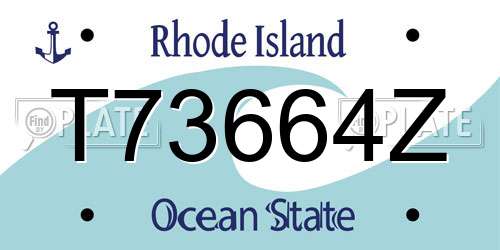 T73664Z Rhode Island License Plate