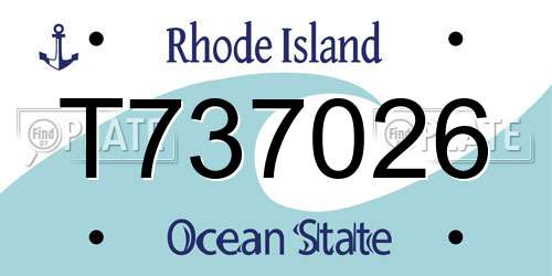 T737026 Rhode Island License Plate