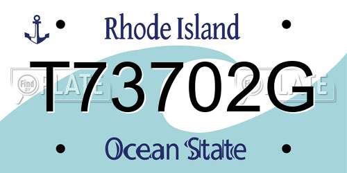 T73702G Rhode Island License Plate