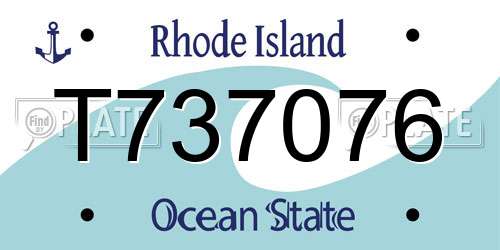 T737076 Rhode Island License Plate