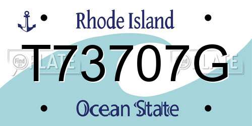 T73707G Rhode Island License Plate