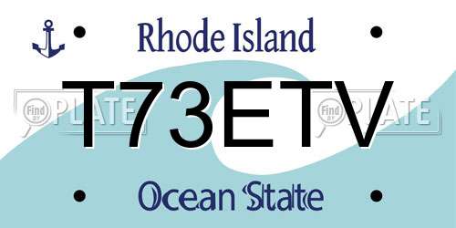 T73ETV Rhode Island License Plate