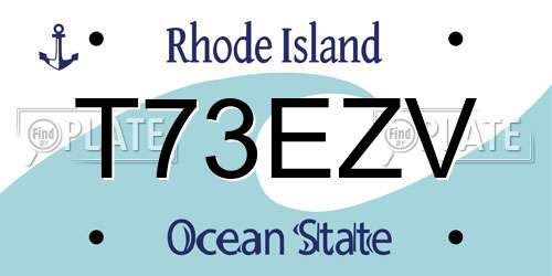 T73EZV Rhode Island License Plate