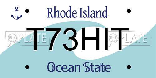 T73HIT Rhode Island License Plate